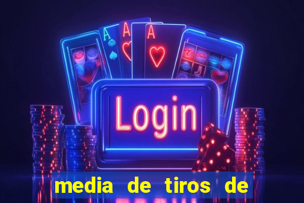 media de tiros de meta por jogo